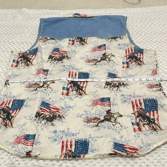 Legacy Falls Snap Sleeveless American Flag Rodeo Cowboy Top - Picture 12 of 14
